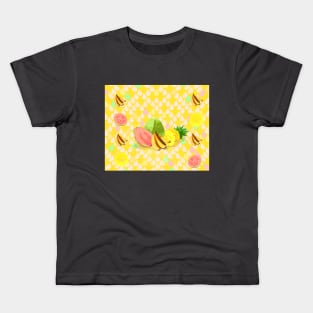 GUAVA BANANA PINEAPPLE PATTERN Kids T-Shirt